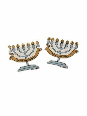 NWT Bean Goods Dachshund Happy Weenukah Menorah Sticker Set of 2